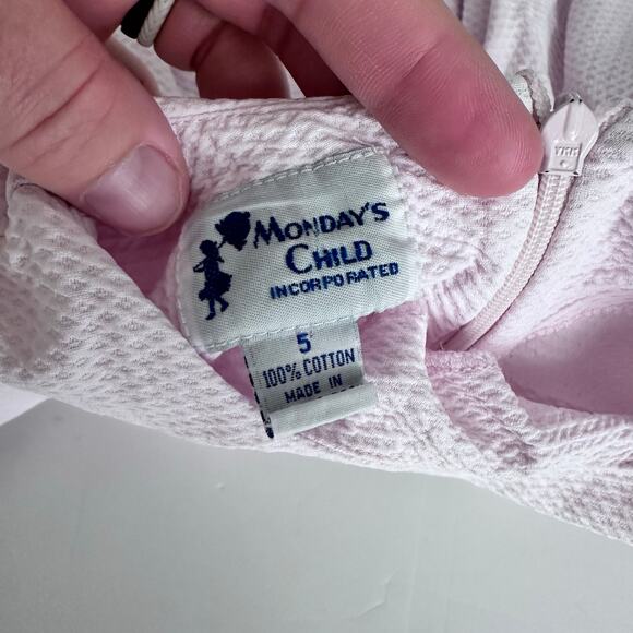 Mondays Child Pink Textured Pleated Dress - Size 5 - Picture 2 of 9